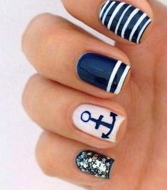 Anchor Nail Designs, Anchor Nail Art, Nail Designs 2014, Nautical Nail Art