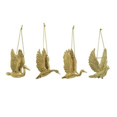 Creative Co-op Creative Co-op Resin Flying Bird Ornament, Gold Finish, 4 Styles - Little Miss Muffin Children & Home Hand Embroidered Pillows, Mens Soap, Flying Birds, Flying Bird, Holiday Candles, Bird Ornaments, Creative Co Op, Craft Accessories, Holiday Entertaining