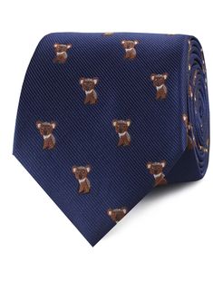 Considered colour, clean silhouettes and functionality define OTAA's Koala Bear Necktie. This slim-fit Koala Bear Tie is a strong testament to these three principles, cut from smooth stretch-micro satin in a handsome, navy shade. It's stitched through the body so that it slips easily over a crisp, white shirt. Koalas live on the East coast of Australia and might look cuddly, but the koala has very sharp teeth and claws to rival those of a wolf. Inspired by the little bear, who loo Koala Socks, Adjustable Blue Floral Print Tie, Gentlemen Accessories, Ties For Men, Tie Men, Sharp Teeth, Blue Dot, Printed Ties, Koala Bear