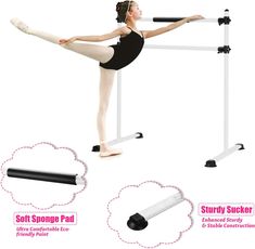 This premium ballet bar for kids and adults is made to help enhance your stretching, balance, form, and movements for a variety of activities including ballet, dance, yoga, Pilates, and more. Ballet Bar, Dancing Fitness, Dance Stretches, Dance Yoga, Ballet Barre, Ballet Dance, Stretching