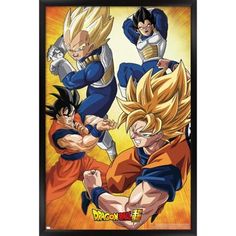 the dragon and gohan poster hanging on a wall in front of a white background