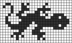 a cross stitch pattern with black and white squares in the shape of an elephant's head