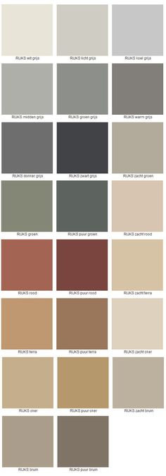 the different shades of paint that are used in this painting project, including neutrals and browns