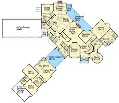 this is the first floor plan for these luxury home plans, which include two master suites and