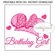 a birthday card with pink bows and hearts on the front reads, happy birthday girl