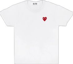 Red Play, T Shirt Style, Comme Des Garcons, White T Shirt, White T, White Tshirt, Apparel Accessories, Shirt Style, Color White