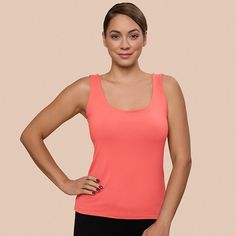 Experience luxury with our double-layer tank top, delicately crafted from exquisite Italian stretch jersey. Boasting dual layers for optimal support and comfort, this top is perfect for your workouts and can also be worn as a standalone piece or as a supportive layer. The modern and flattering u-shaped neckline exudes sophistication. Please note that this style runs large, so we recommend sizing down for the perfect fit. Embrace breathability and 4-way stretch with this tank top. Casual Tank Top With Built-in Bra And 4-way Stretch, Sporty Scoop Neck Top With Built-in Bra, Sports Tops With Built-in Bra And Minimal Stretch, Sleeveless Tops With Built-in Bra, Casual Tank Top With Built-in Bra For Pilates, Yoga Tops With Built-in Bra And Wide Straps, Tank Top With Built-in Bra For Pilates, Basic Sleeveless Top With Built-in Bra, Sporty Tops With Built-in Bra And Minimal Stretch