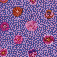 Kaffe Fassett Pink Guinea Flower Fabric Kaffe Fassett Fabric, Free Spirit Fabrics, Kaffe Fassett, Tula Pink, Flower Graphic, Fabric Remnants, Pink Fabric, Small Flowers, Pink Cotton