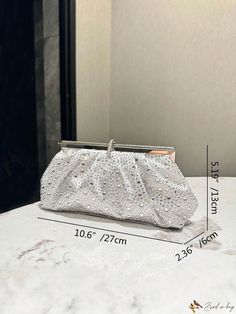 Bird in Bag - Evening Elegance Clutch with Rhinestone Accents Elegant Party Bags With Rhinestone Rivets, Elegant Evening Bags With Rhinestone Rivets, Chain Pattern, Evening Handbag, Writing Numbers, Diy Supplies, Bird In Bag, Printed Bags, All Over Print