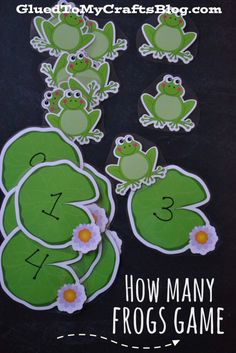 frog themed counting game for kids to practice numbers