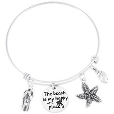 PRICES MAY VARY. ❤Beach Gifts Bracelet for Women❤- The perfect bracelet for someone who loves to spend time at the shore. It kind of makes me wish I was at the beach right now. ❤Premium Material❤- Made of high quality 316L stainless steel, it is lead free, nickel free and hypoallergenic, it doesn’t rust, change color or tarnish. We use firmer, stronger and thicker o-rings to connect charms to the wire bangle so that they will not easily fall off or break like other brands. ❤Package Content❤- It Silver Strand Bracelets As Gift, Personalized White Jewelry For Vacation, Personalized Adjustable Beaded Bracelets For Beach, Adjustable Charm Bracelet For Beach, Adjustable Beach Charm Bracelet, Silver Bracelet For Beach Season Gift, Nickel-free Bangle Bracelets For Beach, Nickel-free Bangle Bracelet For Beach, Adjustable Bracelet With Lobster Clasp For Vacation