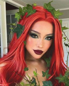 Red Hair Costume, Editorial Editing, Poison Ivy Makeup, Poison Ivy Halloween Costume, Red Hair Halloween Costumes, Filter Photography, Halloweenský Makeup, Ivy Costume, Poison Ivy Costumes