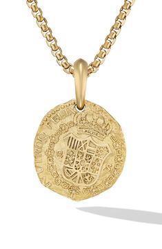 Sterling silver or 18-karat gold. Amulet, 30 x 19.1mm. Please note: Amulet only; chain sold separately. Imported. Gold Amulet, Gold Chains For Men, Shipwreck, Mens Gold, David Yurman, Chain Pendants, Womens Jewelry Necklace, Solid Gold, Coin