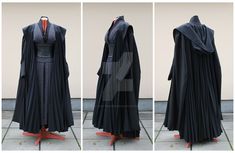 Long Hooded Cloak, Sith Costume, Star Wars Halloween Costumes, Lady Outfit, Star Wars Halloween, Battle Angel, V Dress