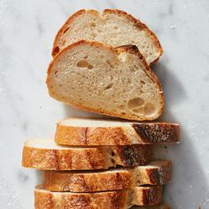 several slices of bread stacked on top of each other