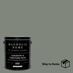 a paint can with the words magnolia home painted on it and an image of a house