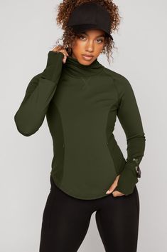 Chasing Pavements Mockneck Pullover - Evergreen Chasing Pavements, Workouts Outside, Convertible Mittens, Long Sleeve Shrug, Short Bra, Zip Coat, Leggings Hoodie, Bra Dress, Yoga Tank