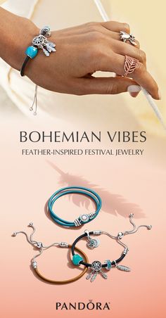 Explore your personal style with festival-ready sterling silver jewelry. These beautiful feather-inspired designs pair perfectly with new PANDORA leather bracelets and will create a bohemian look that you can rock at festivals and all summer long. Gothic Jewelry Box, Gothic Jewelry Diy, Pandora Leather Bracelet, Hippie Mode, The Bling Ring, Jewelry Box Diy, Box Diy, Festival Jewelry, Gothic Jewelry