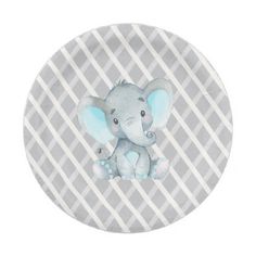 a plate with an elephant painted on it