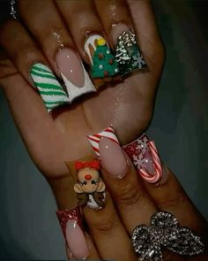 Junk Nails, Punk Nails, Duck Nails, Hard Nails, Colored Acrylic Nails, Dope Nail Designs, Acrylic Nails Coffin Pink, Christmas Nails Acrylic, Unique Acrylic Nails