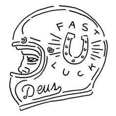 a drawing of a helmet with the words fast and slow on it