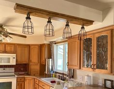 the kitchen is clean and ready to be used as a dining room or family room