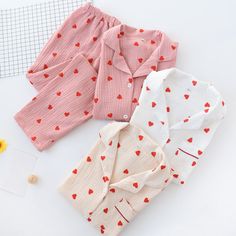 The Red Heart Print Pajama Set 2 Piece Sleepwear is a multi-use set of loungewear or sleepwear featuring soft shades that look perfect in summer. Whether you are resting in your home, walking in the park, or walking your dog, this printed Pajama set will bring you the ultimate comfort! This loungewear is all you need to help relax at home. They are soft and easy to touch which projects versatility and effortless grace in every step you take. Made to make you feel good, each of our Original Pajamas is an expression of our love for self-care, practicality, and a dash of flirty fun. How it’s made: Each of the pajamas is sourced from the finest quality fabric, sewn together by quality workmanship. Made with cotton Non-bleeding colours and prints Unshrinkable, wrinkle-resistant fabric, always m Costume Beige, Cozy Pjs, Cotton Pajamas Women, Womens Pjs, Halloween Pajamas, Women Pajamas