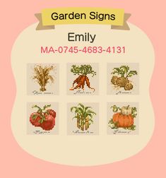 the cross stitch pattern for garden signs