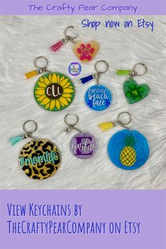 the crafty fear company shop now on etsy keychains by thecraftypeacompany on etsy