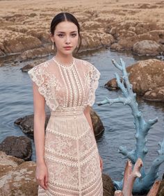 Lasaky - Elegant Summer Long Dress with Floral Embroidery Mid Length Lace Dress, Dress Designs For Girls, Summer Long Dress, Flower Embroidered Dress, Dress With Floral Embroidery, Lacey Dress, Dresses Bodycon, Fairy Fashion, Dresses Cocktail