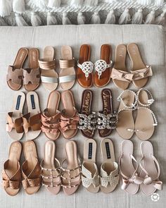 Classy Sandals, Fancy Sandals, Capsule Wardrobe Essentials, Fashion Sketches Dresses, Sketches Dresses, Cute Flats, Cute Sandals, Leather Slippers, Shoe Closet