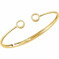 14KT Yellow Gold Pave Diamond Circles Open Bangle Bracelet, 14KT Yellow Gold Pave Diamond Circles Open Bangle Bracelet - Legacy Saint Jewelry Open Bangle Bracelet, Solitaire Diamond Pendant, Circle Bracelet, Classic Bracelets, Open Bangle, Cuff Bangle Bracelet, Bow Jewelry, Circle Diamond, Diamond Drop Earrings