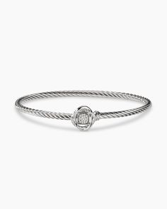 David Yurman | Infinity Bracelet in Sterling Silver in Sterling Silver with Diamonds, 3mm David Yurman Cable Bracelet, David Yurman Bracelet, Twisted Bracelet, Silver Bracelets For Women, Cable Bracelets, Perfect Harmony, The Infinity, Silver Bangle Bracelets, Hook Clasp