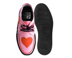 Break rules not hearts. Features a pink upper with red hearts, lace-up fastening, and our lightweight VIVA mondo sole that is approximately 1 ¾” at the heel and 1 ¼” in the front. Has removable memory foam padding for added comfort. Shoe can be easily cleaned with mild soap and water. Red And Pink Shoes, Niko Sasaki, Pink Nike Shoes, Heart Shoes, Comfort Shoe, Punk Girl, Black Fishnets, Pink Nikes, Red Hearts