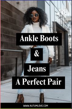 Wondering how to style jeans with ankle booties? Here’s the easy guide you need. Styling Booties With Jeans, How To Style Booties With Jeans, Booties Outfit Fall 2024, How To Wear Jeans With Ankle Boots, How To Wear Booties With Jeans, How To Wear Booties, Brown Booties Outfit Fall, How To Wear Ankle Boots With Jeans, How To Wear Boots With Jeans