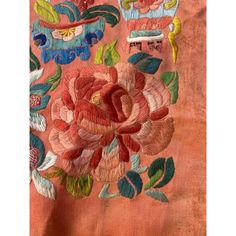 Beautiful Chinese embroidery with nice floral design and beautiful colors, entirely and finely hand embroidered with silk on silk foundation Size: Width 17cm Height 88cm (only embroidery part: 50cm). Traditional Silk Thread Fabric With Floral Embroidery, Traditional Multicolor Embroidered Silk Fabric, Traditional Silk Fabric With Multicolor Embroidery, Ceremonial Floral Embroidered Fabric For Festivals, Silk Fabric With Multicolor Embroidered Border, Multicolor Silk Fabric With Embroidered Border, Ceremonial Traditional Embroidered Floral Fabric, Traditional Ceremonial Embroidered Fabric With Floral Detail, Traditional Ceremonial Embroidered Fabric With Floral Embroidery