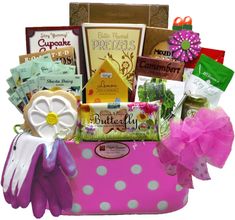 a gift basket filled with lots of goodies