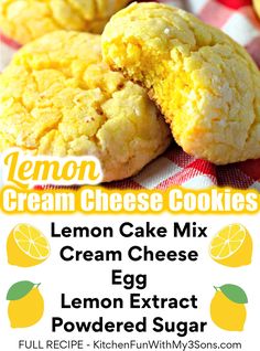 lemon cheese cookies with text overlay