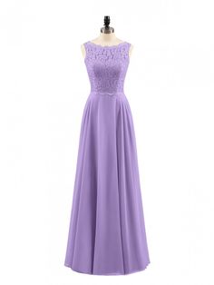 a bridesmaid dress on a mannequin with lace and chiffon