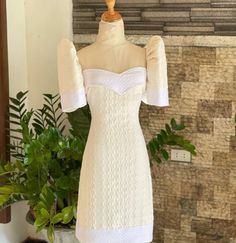 Filipiniana Design, Graduate Dress, Modern Filipiniana Dress, Filipiniana Dress, Grad Outfits, Simple Wedding Gowns, Graduation Style, Casual White Dress, Fashion Drawing Dresses