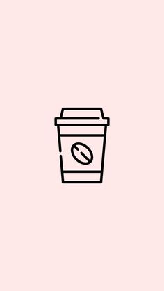 a black and white line drawing of a coffee cup on a light pink background with the word's logo below it