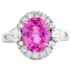 a pink sapphire and diamond ring