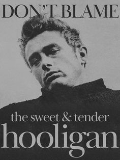 an advertisement for hooligan featuring a man with his eyes closed and the words don't blame on it