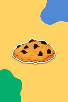 an illustration of a cookie with chocolate chips on it