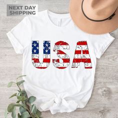 an american flag shirt with the word usa on it