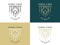 four different logos for the female fiber studio