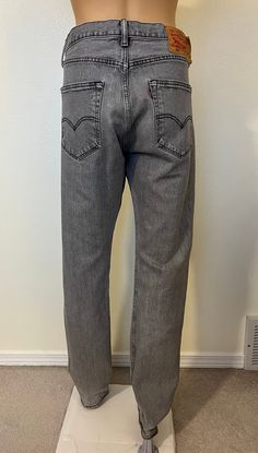 Levi's 501-90's Vintage, Men's, Grey/Charcoal, Button Up, Long Length, Jeans. Size-32x34 Measures: Waist-32", Hips-21", Rise-11", Inseam-33", Length-43", Leg-15" Condition-Excellent Great Falls, Levi’s 501, Long Jeans, Levi's 501, Levis 501, Long Length, Mens Jeans, Levi's, Jeans Size