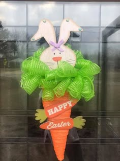 an easter decoration in the shape of a carrot