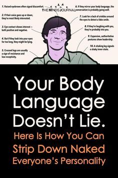 a poster with the words your body language doesn't lie here is how you can strip down naked everyone's personality