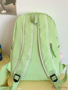 Bird in Bag - Womens Casual Lightweight Adjustable Shoulder Bag Decorative Patch Backpack, Business Work Backpack for College Bookbag, Water Resistant Large Capacity Green Bags For School, School Satchel Backpack In Nylon, School Nylon Satchel Backpack, Green Bags For Back To School, Green Softback Backpack For Study, Green Portable Bags For Students, Green Backpack For Daily Use And Back To School, Green Rectangular Backpack For Study, Green Standard Backpack For School